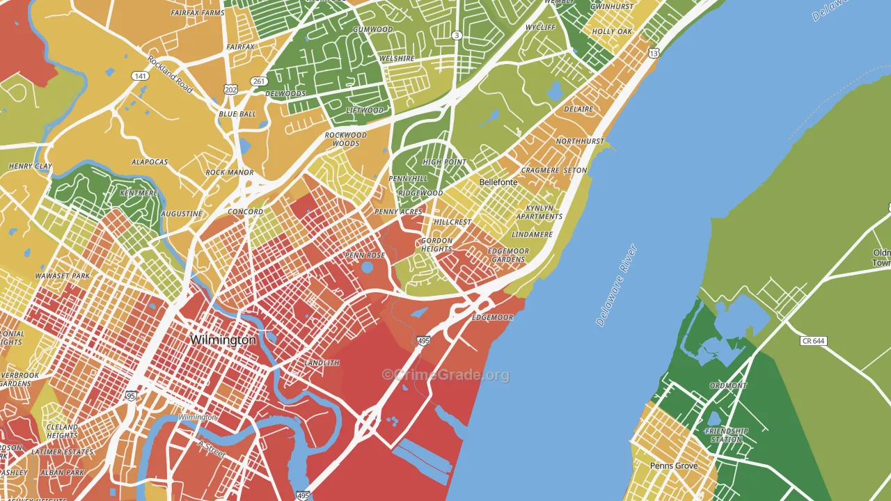 Edgemoor, DE Map of Murder Rates