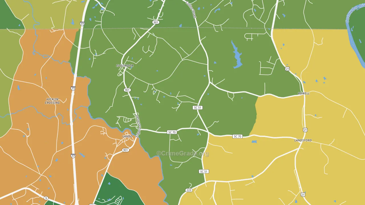 Edgemoor, SC Map of Murder Rates
