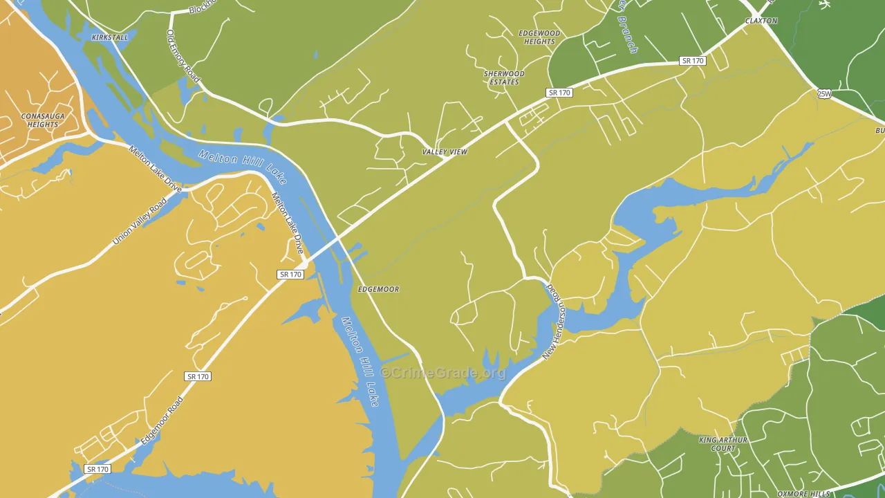 Edgemoor, TN Map of Murder Rates