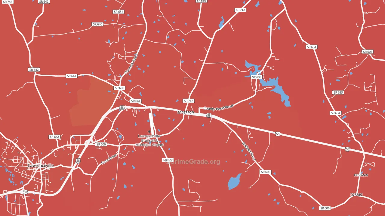 Edgerton, VA Map of Murder Rates