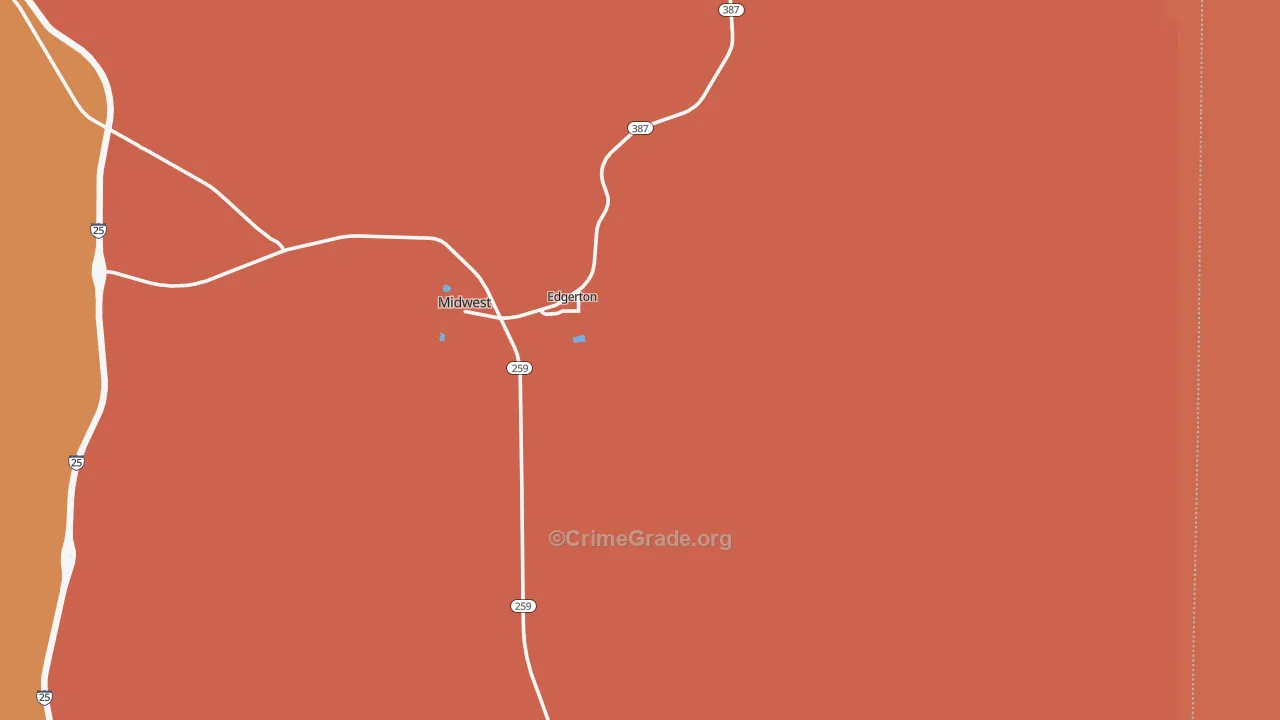 Edgerton, WY Map of Murder Rates