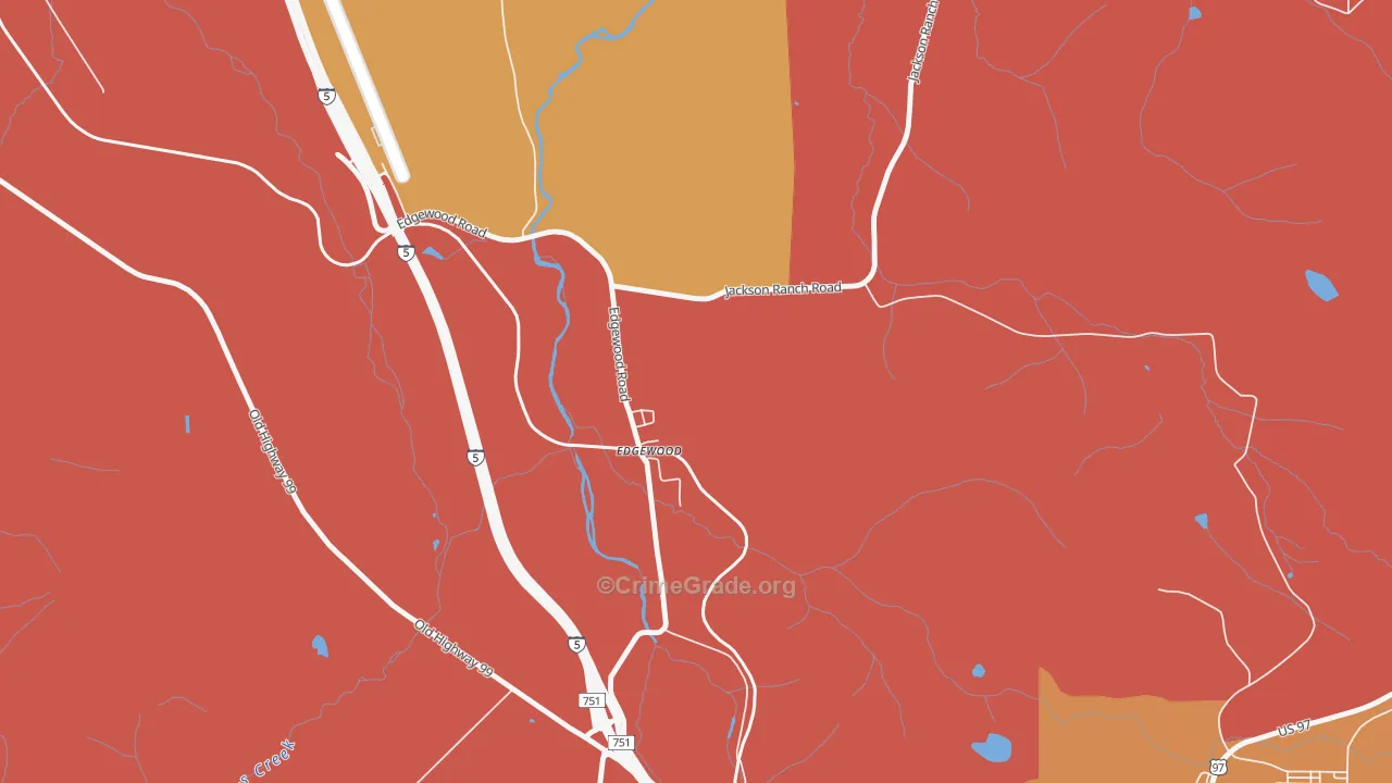 Edgewood, CA Map of Murder Rates