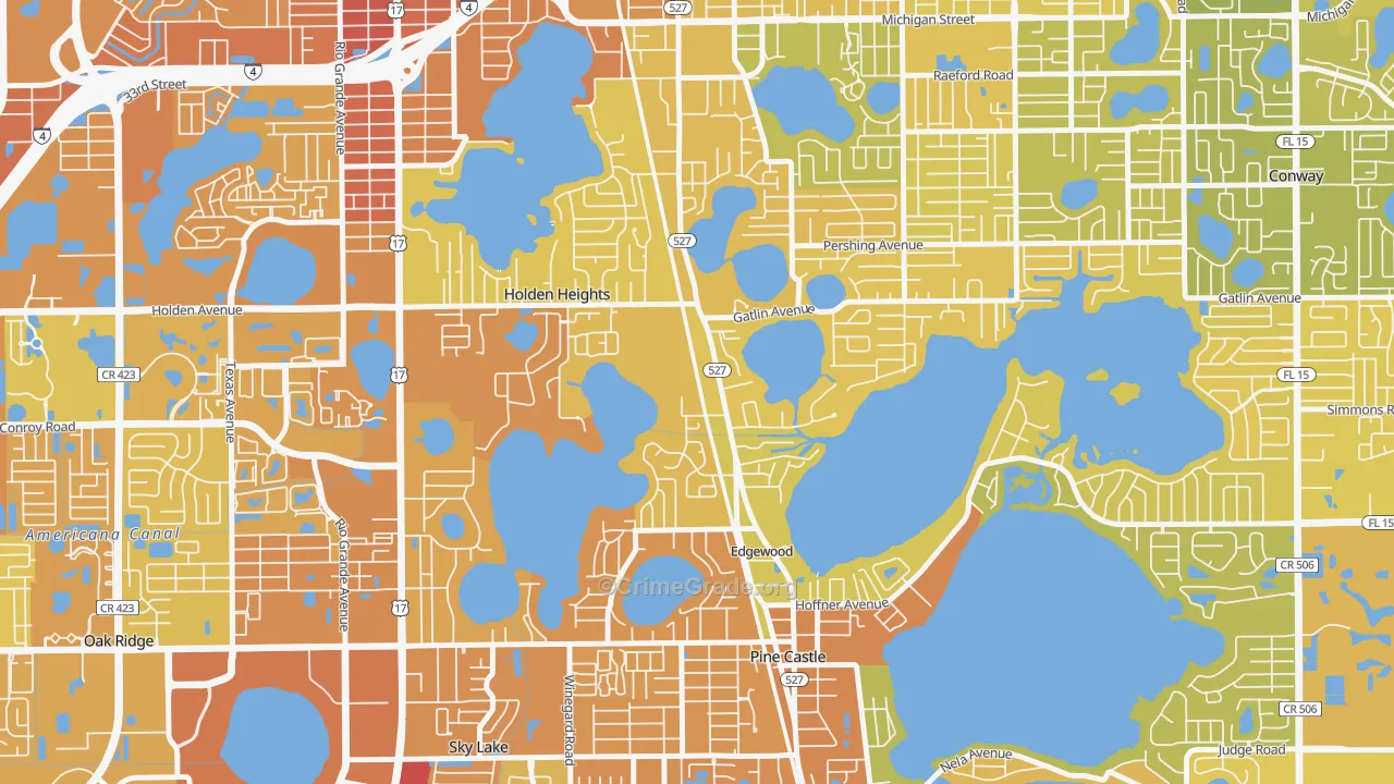 Edgewood, FL Map of Murder Rates