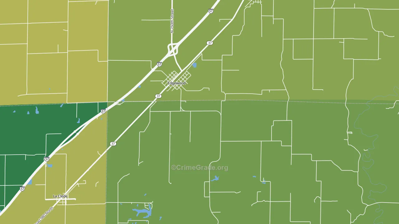 Edgewood, IL Map of Murder Rates