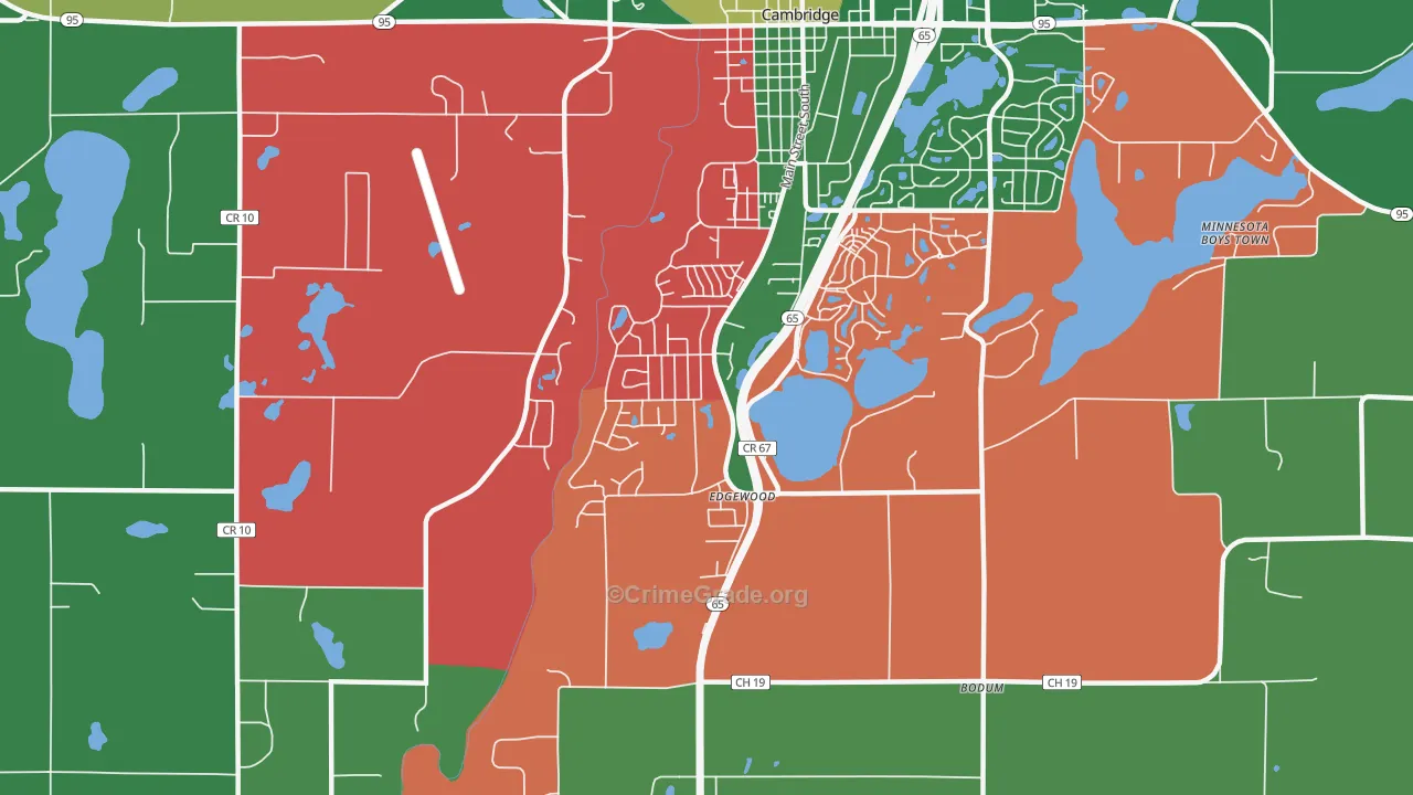 Edgewood, MN Map of Murder Rates