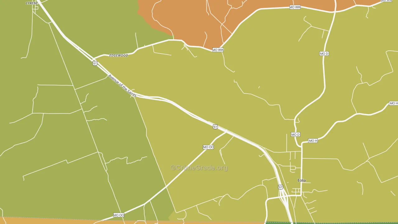Edgewood, MO Map of Murder Rates