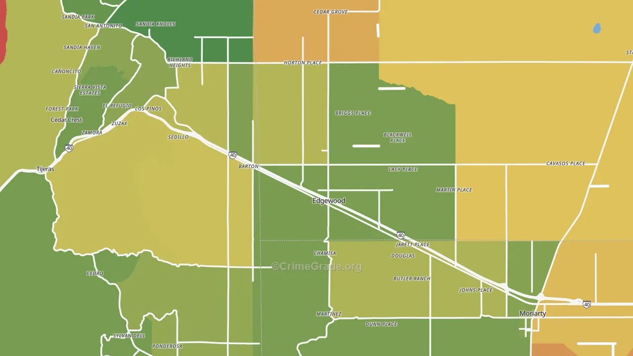 Edgewood, NM Map of Murder Rates