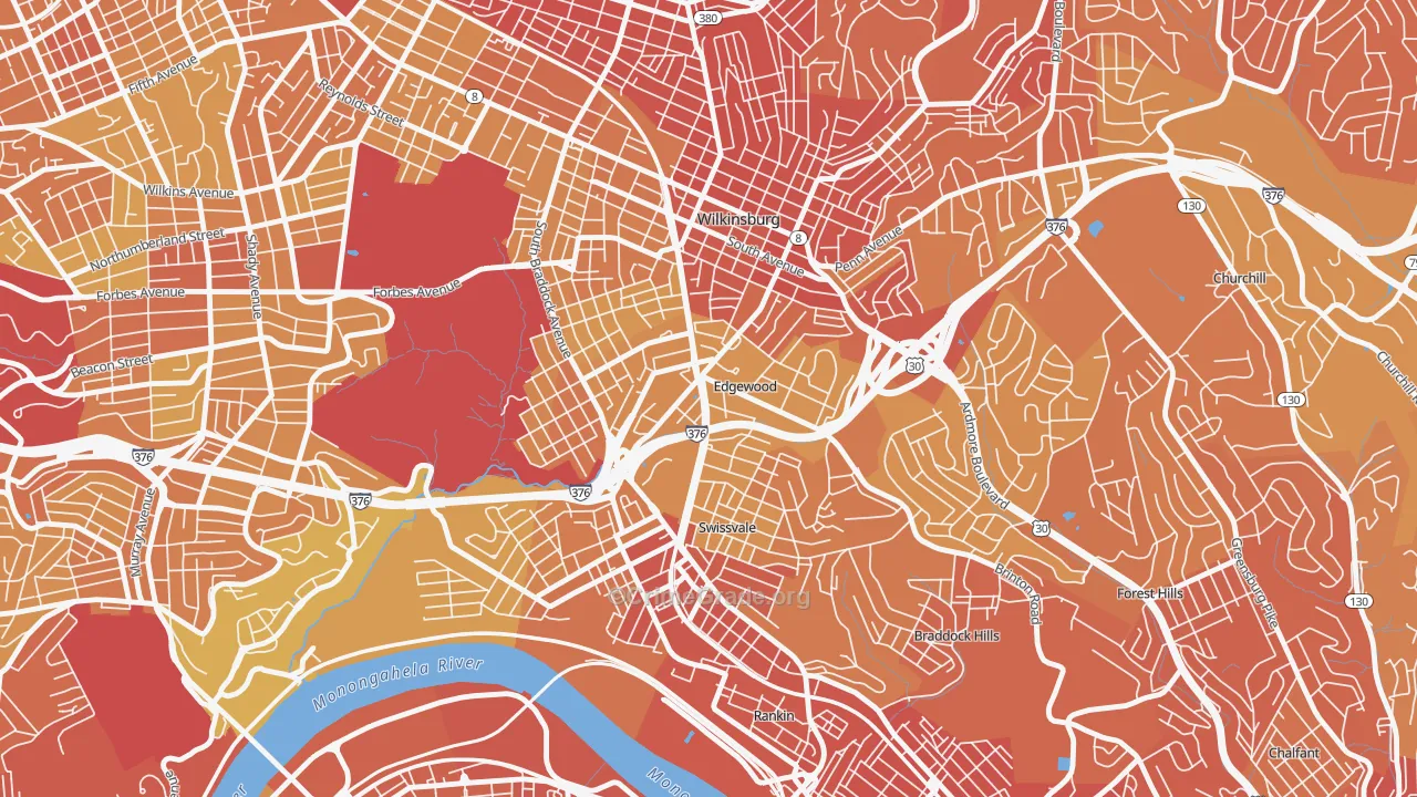 Edgewood, PA Map of Murder Rates