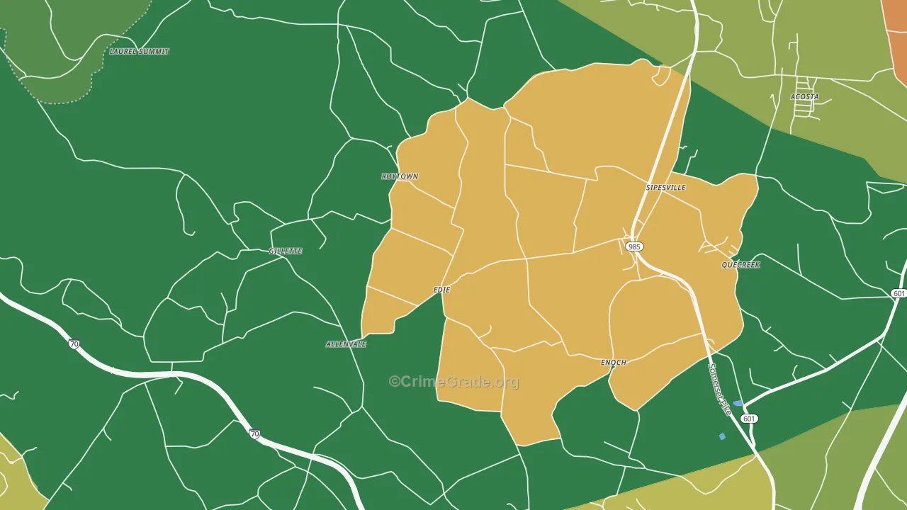 Edie, PA Map of Murder Rates