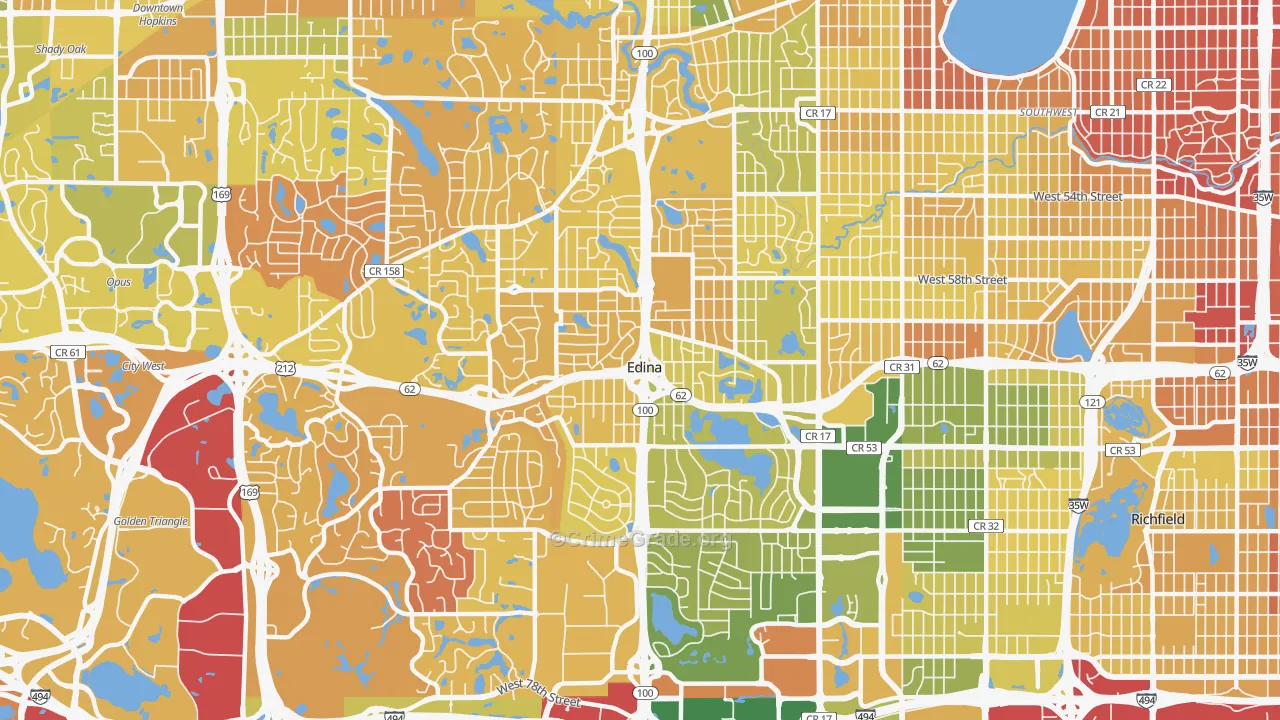 Edina, MN Map of Murder Rates