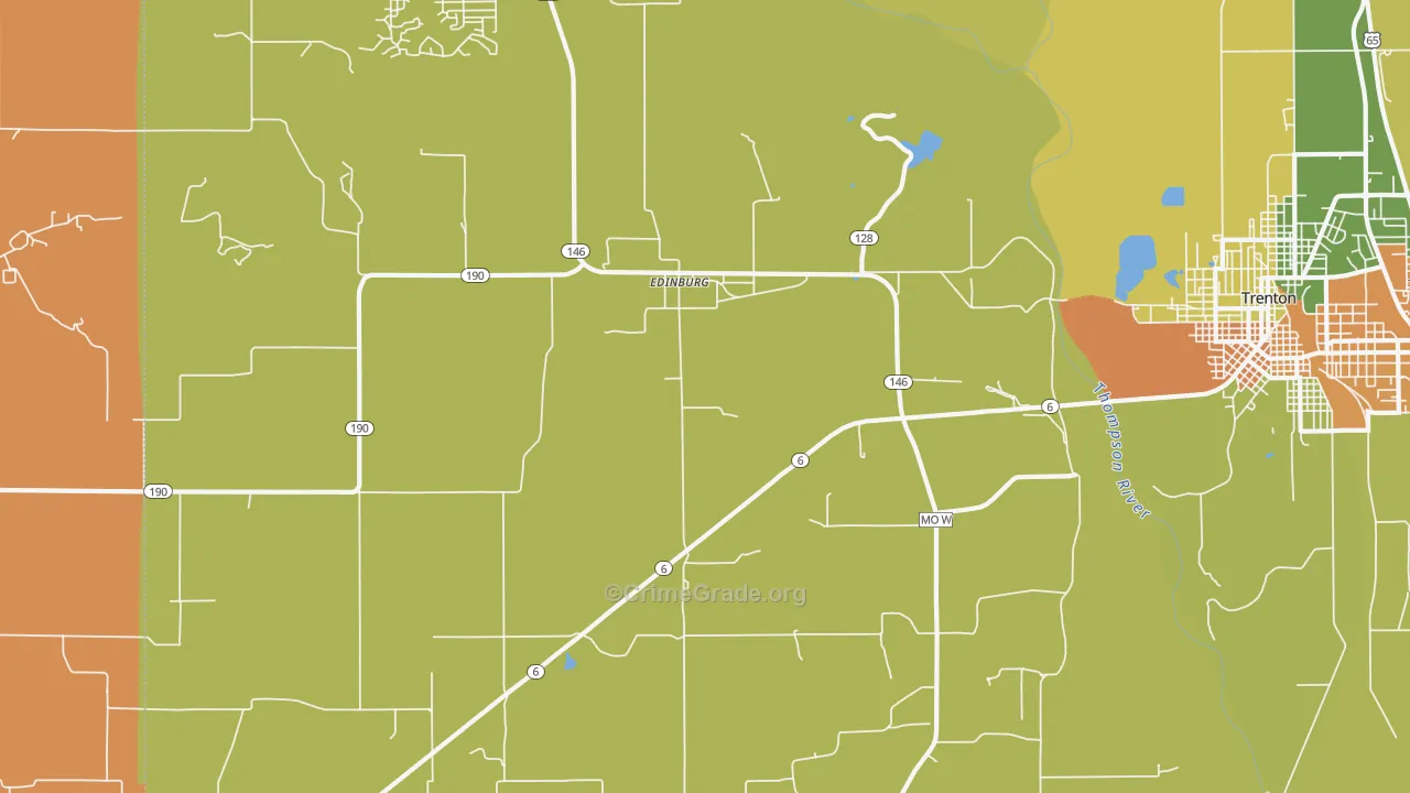 Edinburg, MO Map of Murder Rates