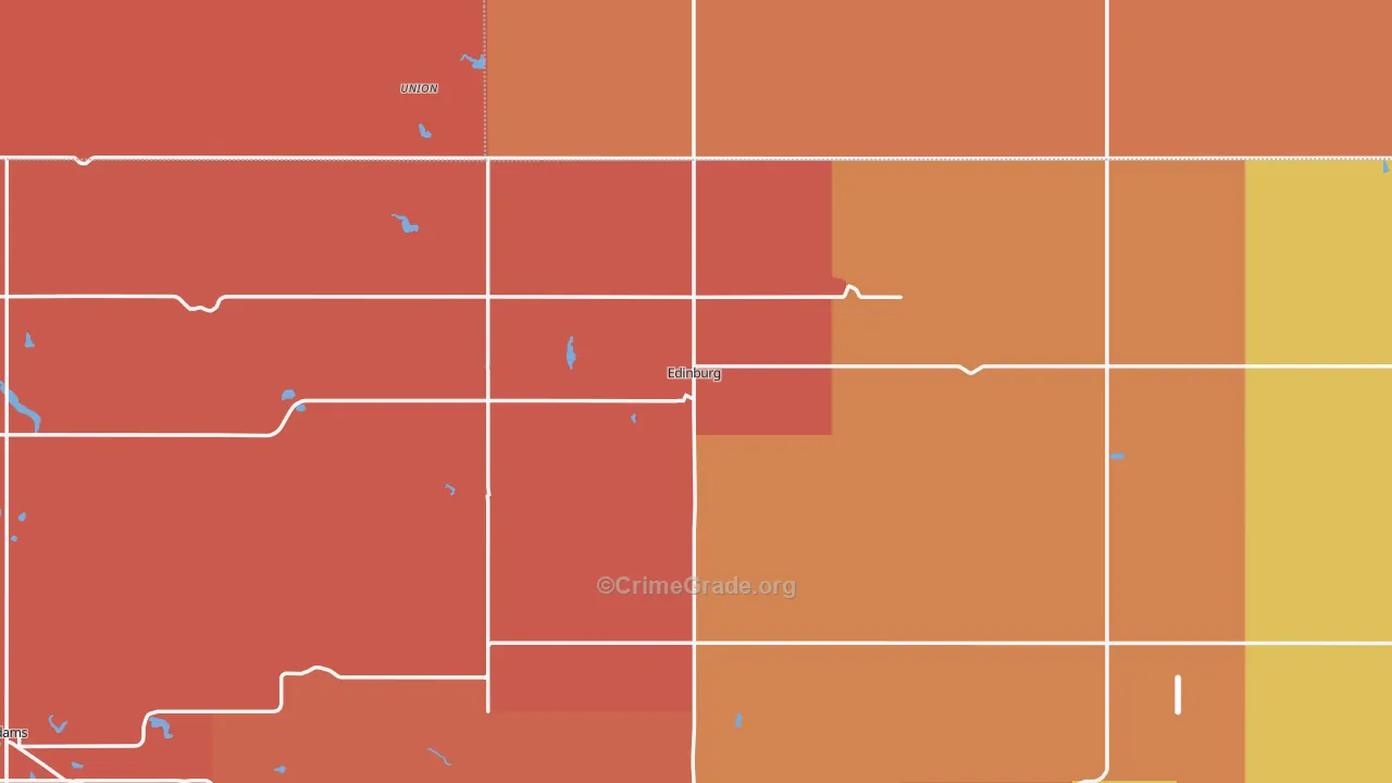 Edinburg, ND Map of Murder Rates