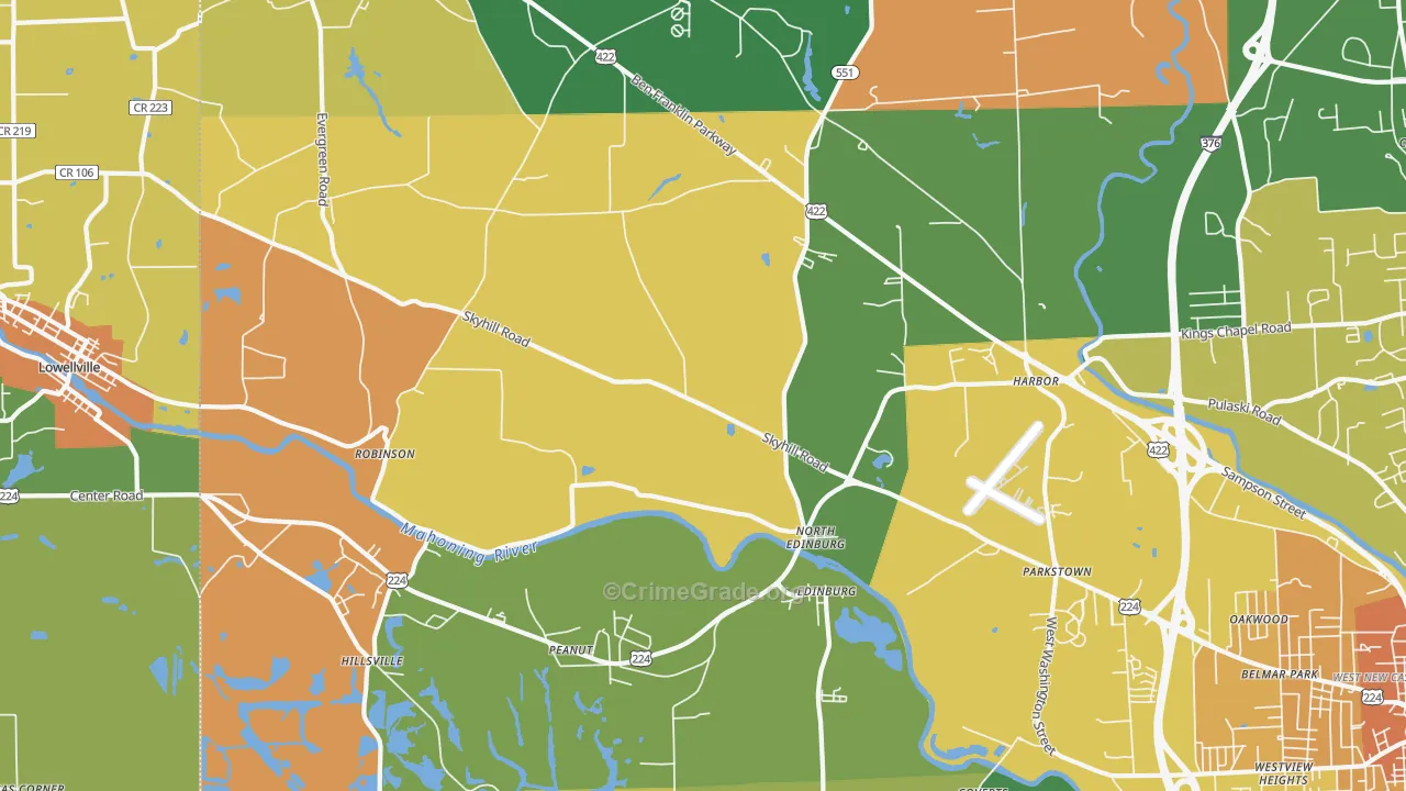 Edinburg, PA Map of Murder Rates