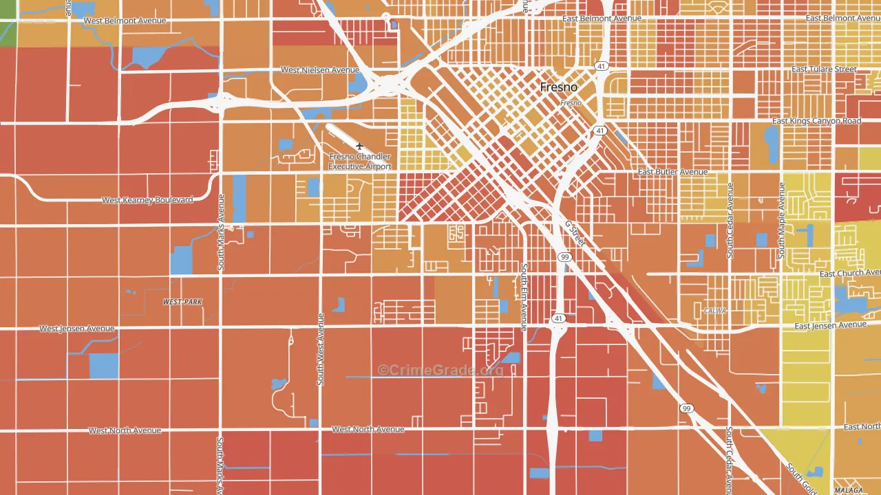 Edison, Fresno, CA Map of Murder Rates