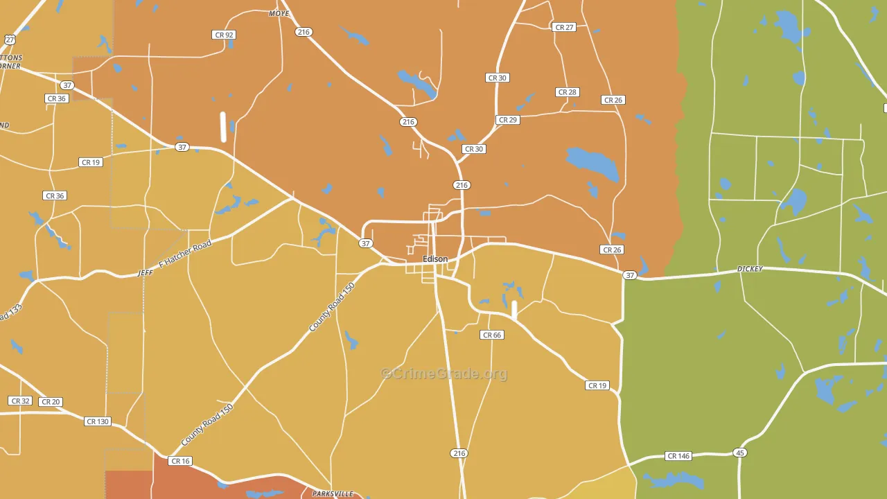Edison, GA Map of Murder Rates