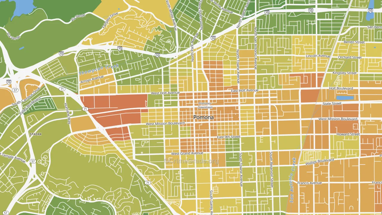 Edison Historic District, Pomona, CA Map of Murder Rates