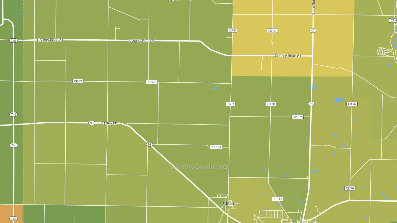 Edison, OH Map of Murder Rates