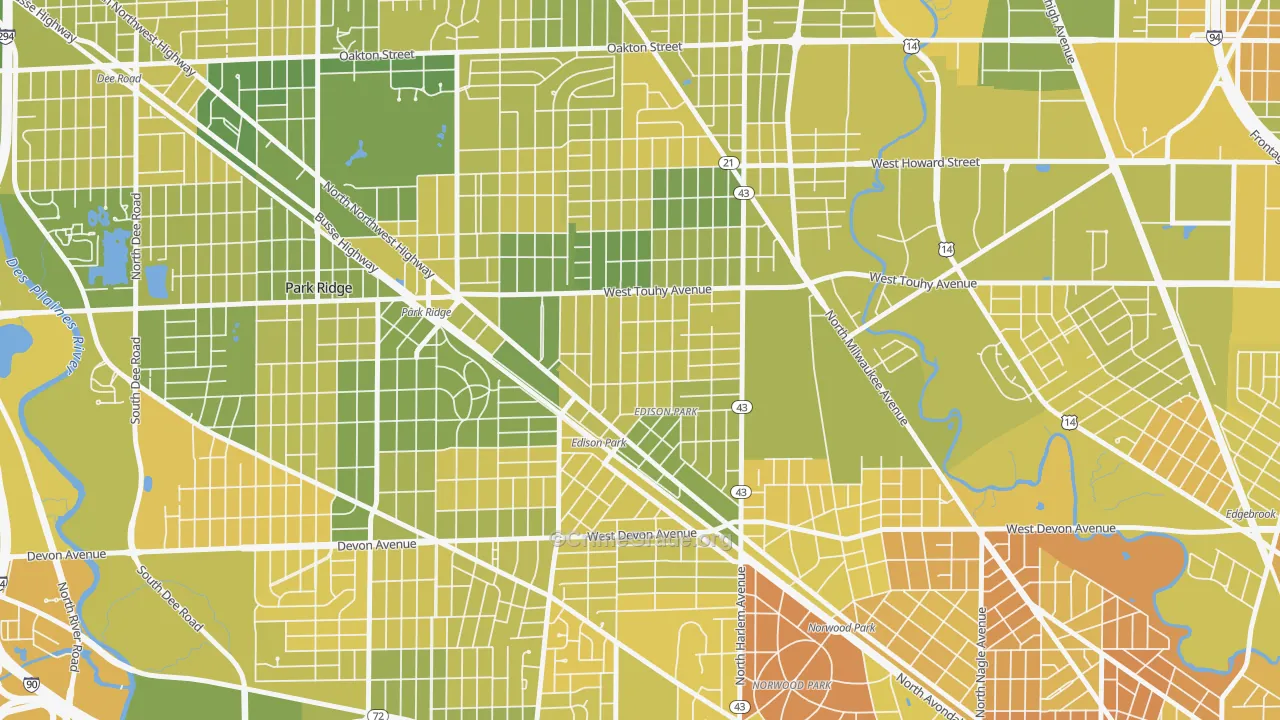 Edison Park, Chicago, IL Map of Murder Rates