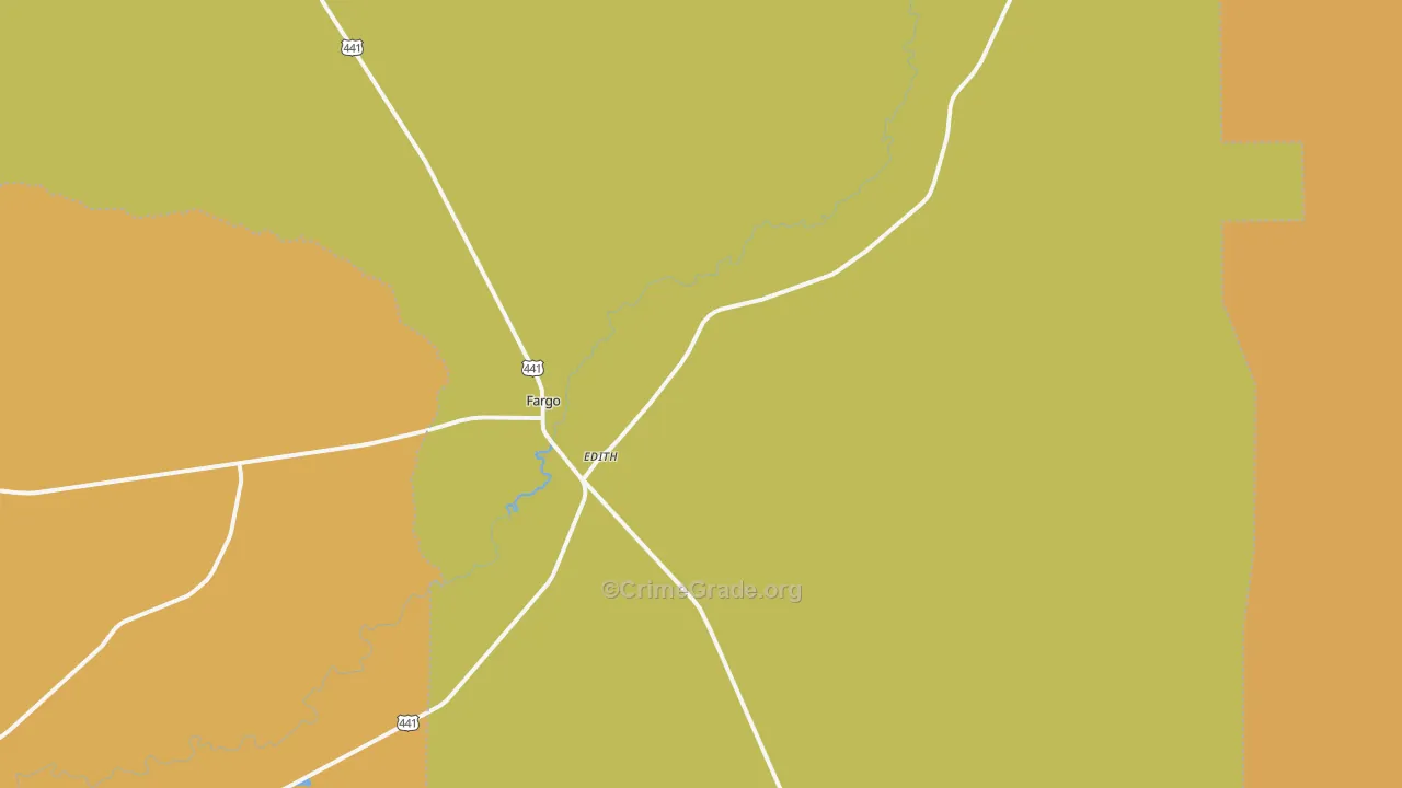Edith, GA Map of Murder Rates