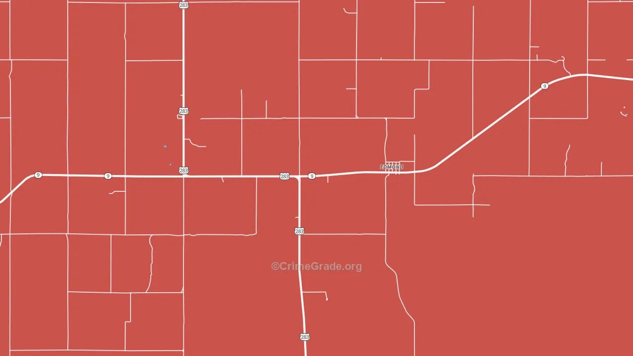 Edmond, KS Map of Murder Rates