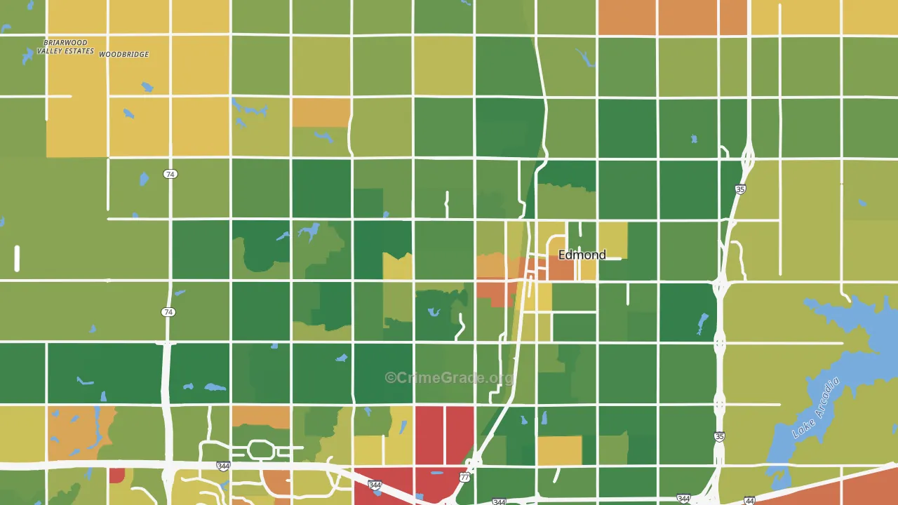 Edmond, OK Map of Murder Rates