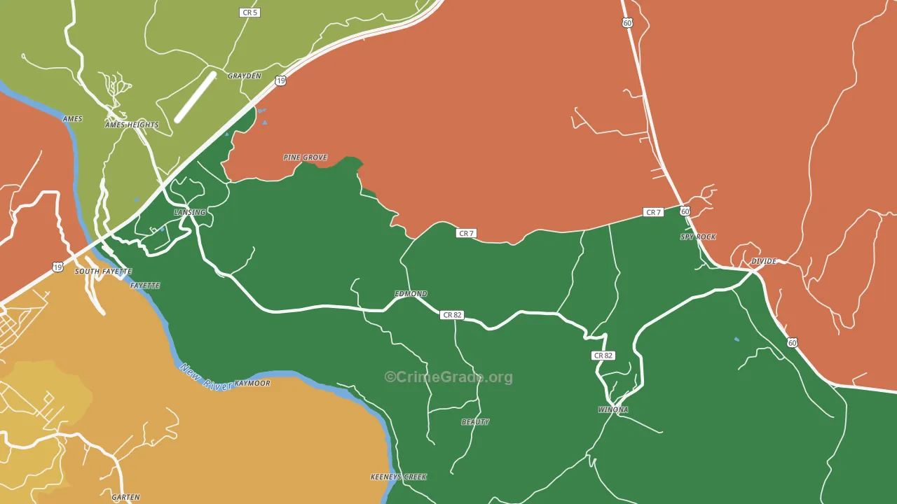 Edmond, WV Map of Murder Rates
