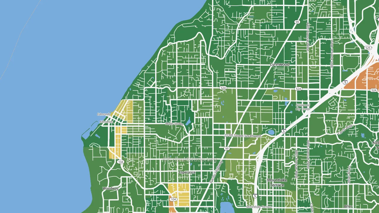 Edmonds, WA Map of Murder Rates
