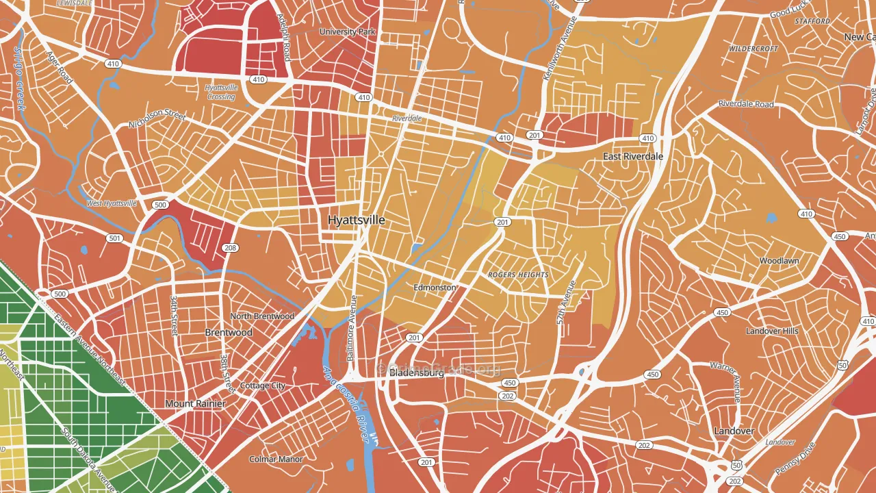 Edmonston, MD Map of Murder Rates