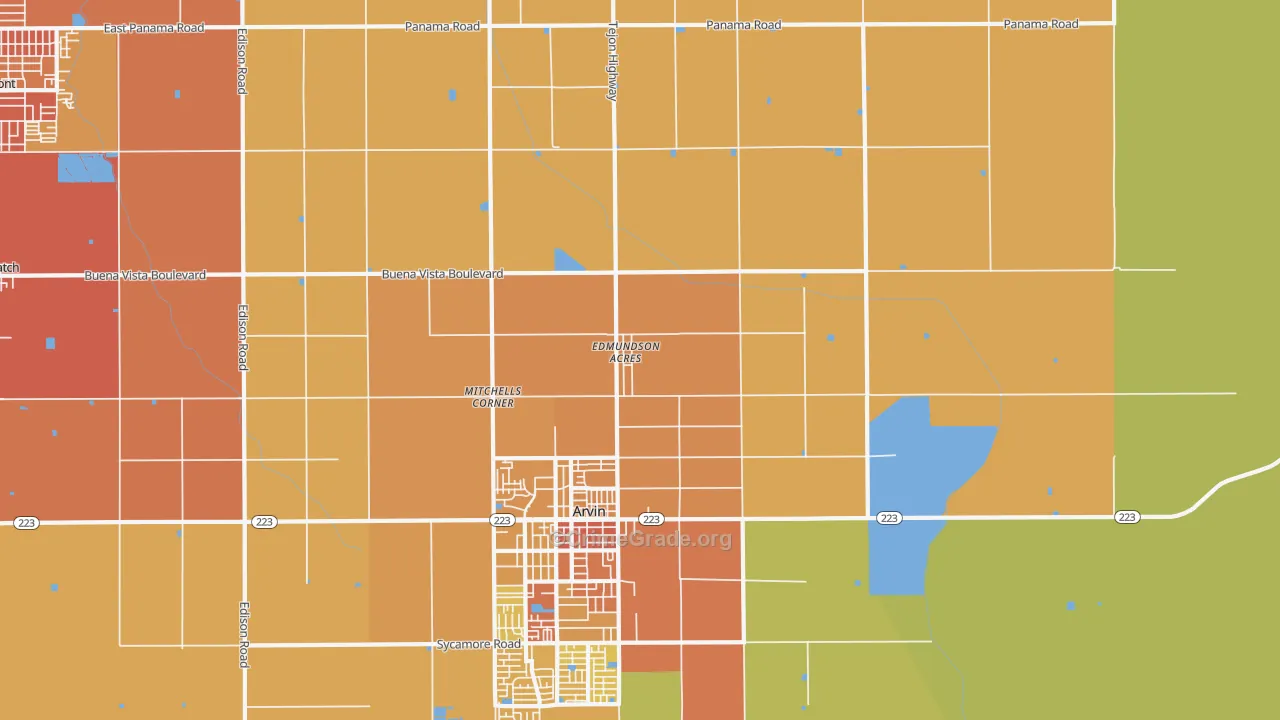 Edmundson Acres, CA Map of Murder Rates
