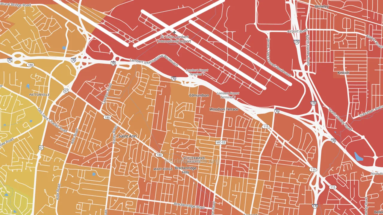 Edmundson, MO Map of Murder Rates