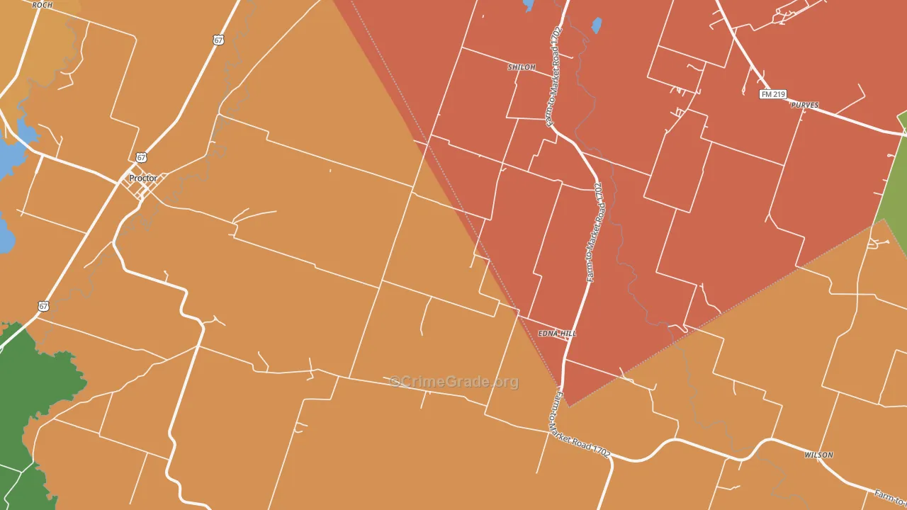 Edna Hill, TX Map of Murder Rates