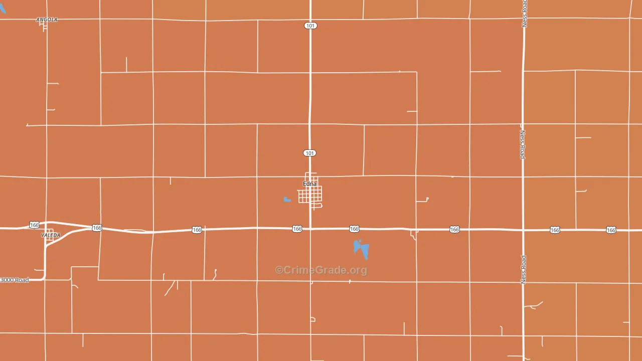 Edna, KS Map of Murder Rates