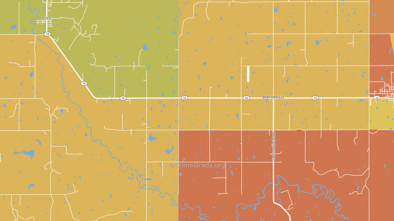 Edna, OK Map of Murder Rates