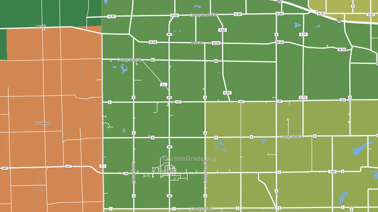 Edon, OH Map of Murder Rates