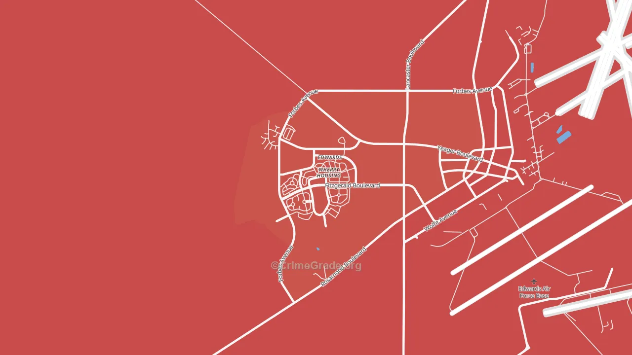 Edwards AFB, CA Map of Murder Rates