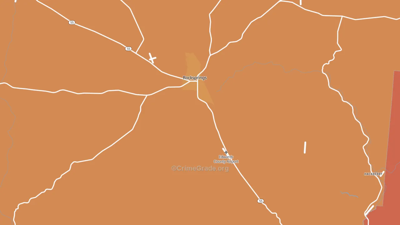 Edwards County, TX Map of Murder Rates