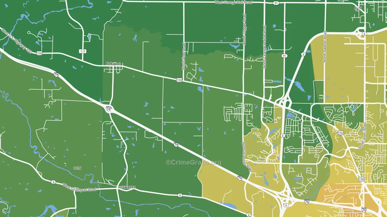 Edwards, IL Map of Murder Rates