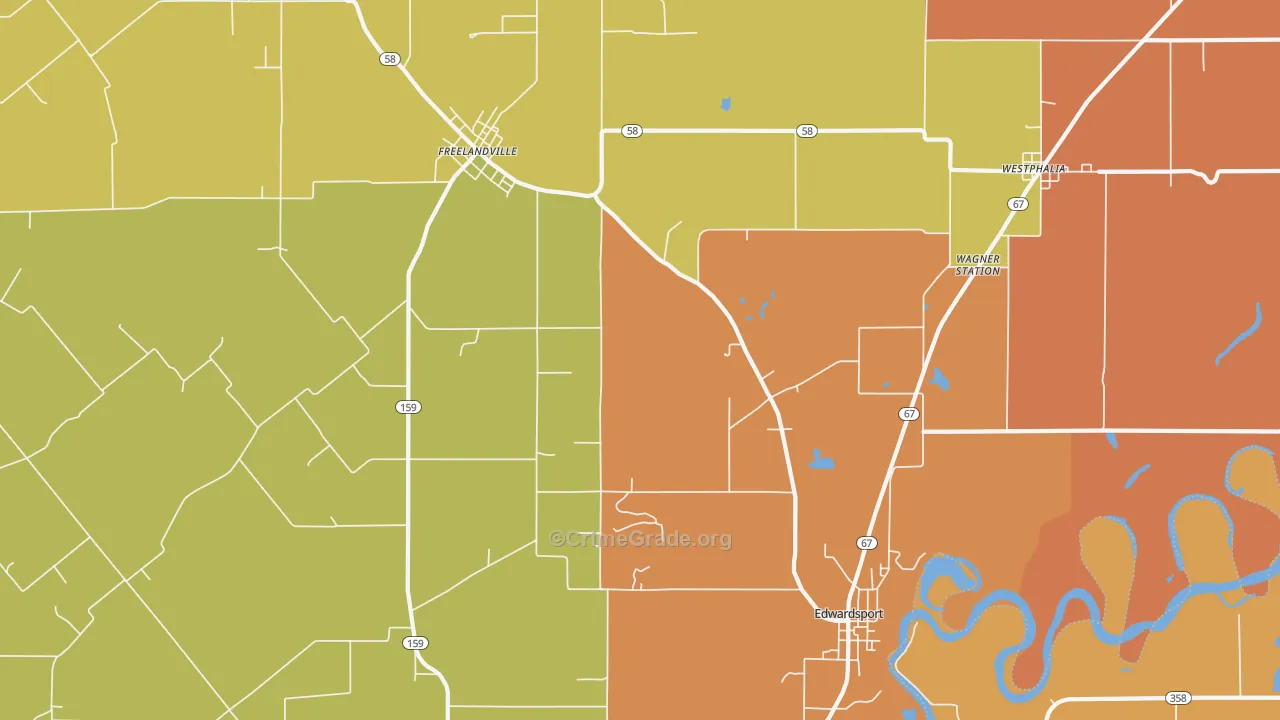 Edwardsport, IN Map of Murder Rates
