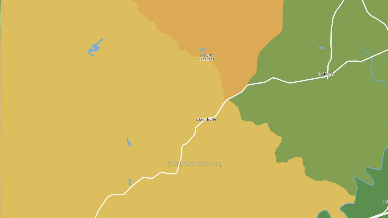 Edwardsville, AL Map of Murder Rates