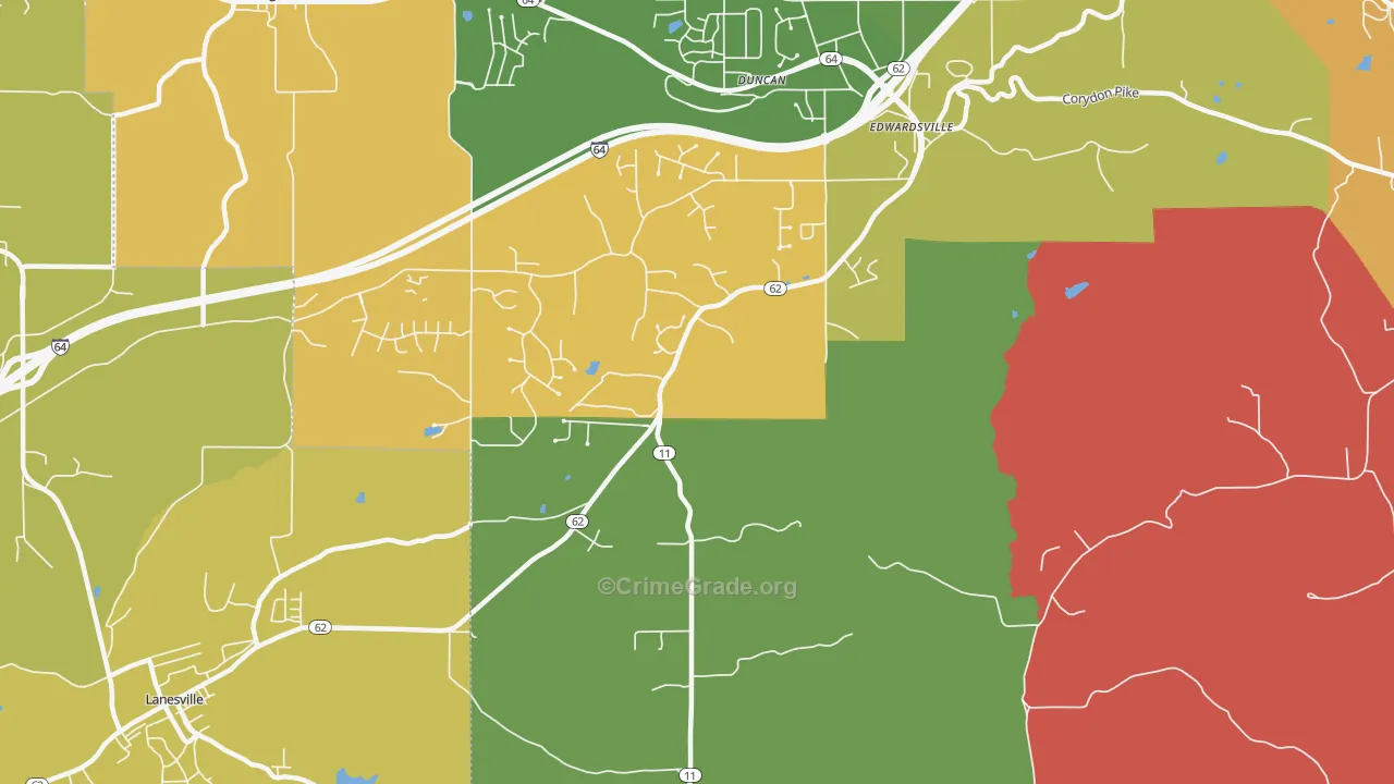 Edwardsville, IN Map of Murder Rates