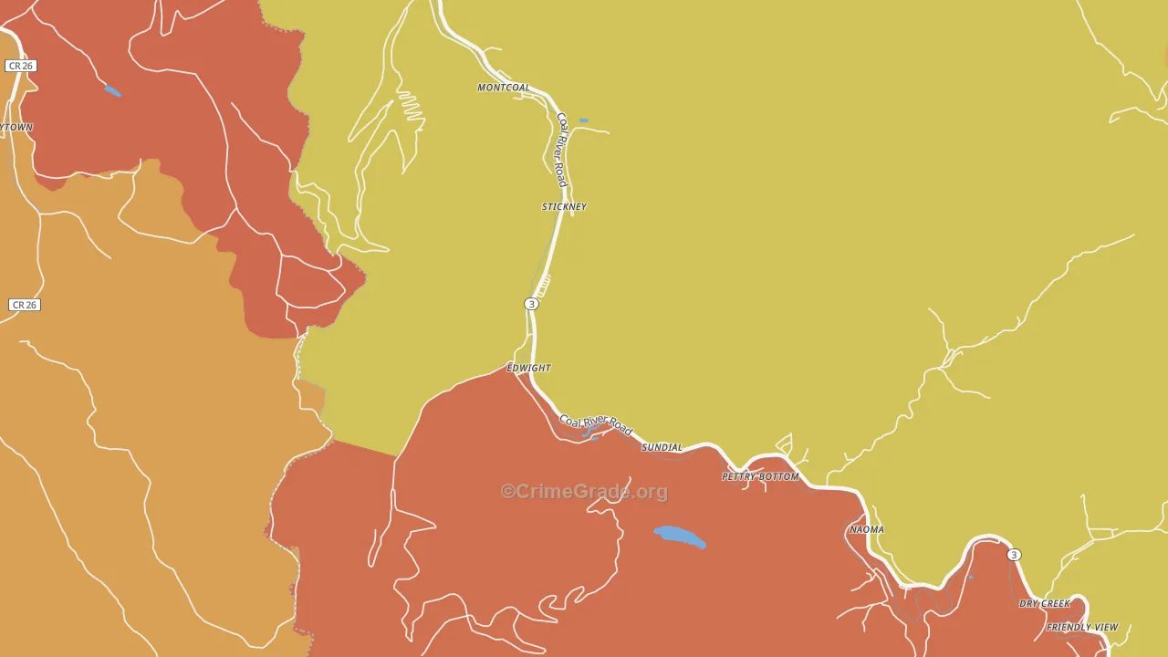 Edwight, WV Map of Murder Rates