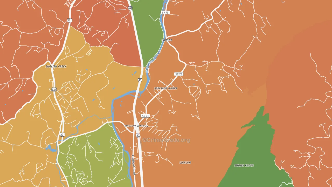 Edwina, TN Map of Murder Rates