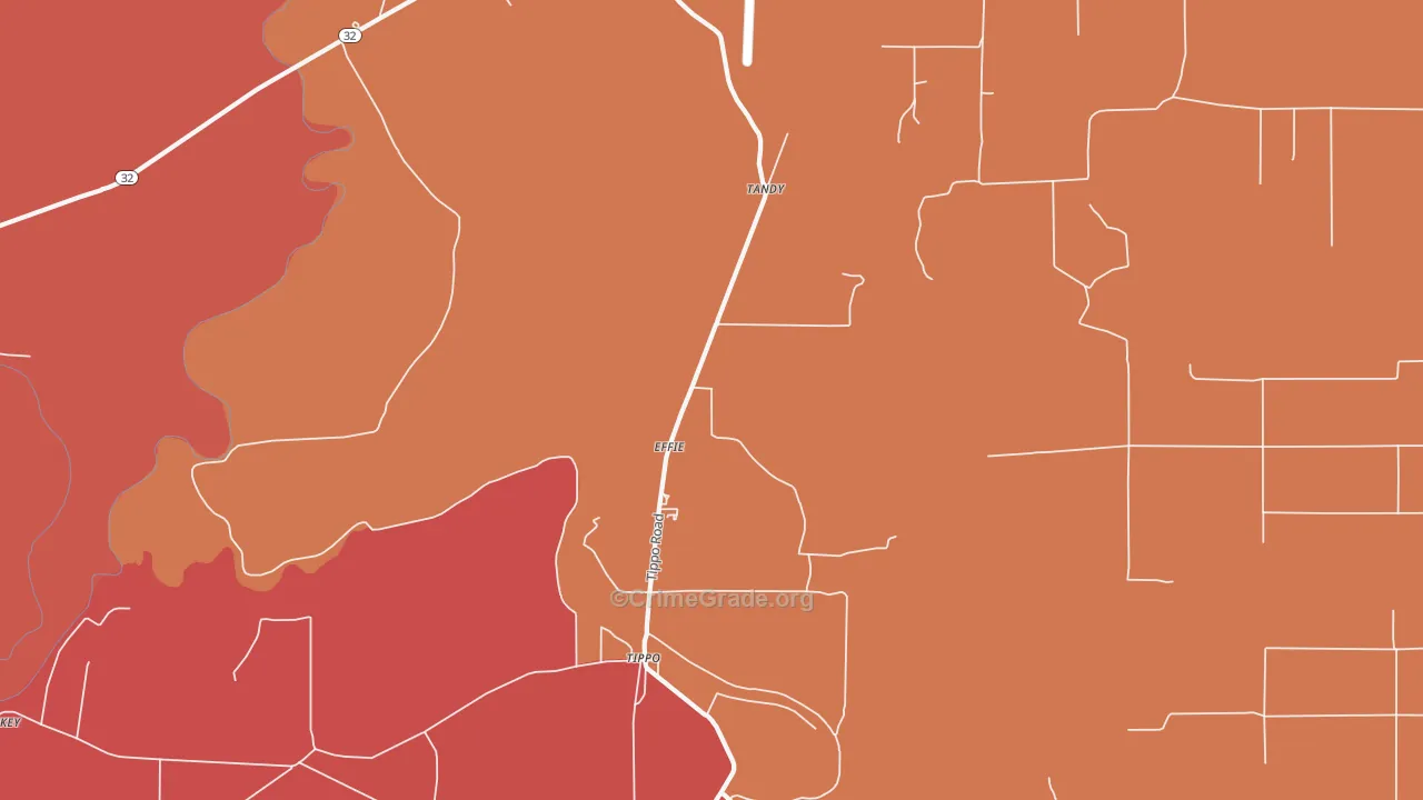 Effie, MS Map of Murder Rates