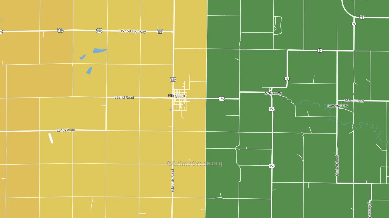 Effingham, KS Map of Murder Rates