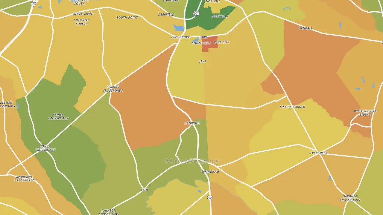 Effingham, SC Map of Murder Rates