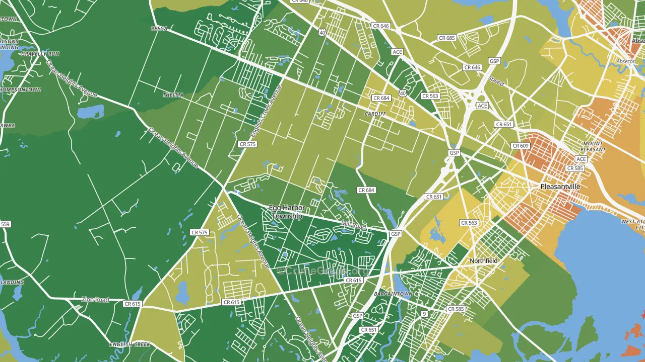 Egg Harbor Township, NJ Map of Murder Rates