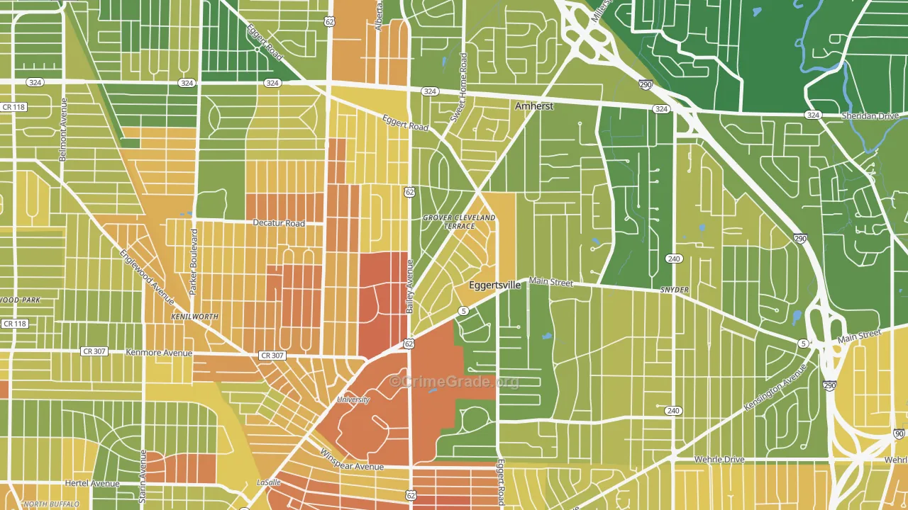 Eggertsville, NY Map of Murder Rates