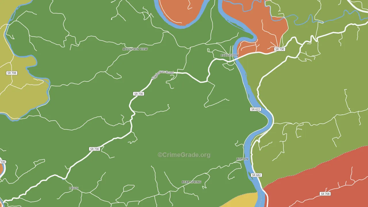 Eggleston, VA Map of Murder Rates