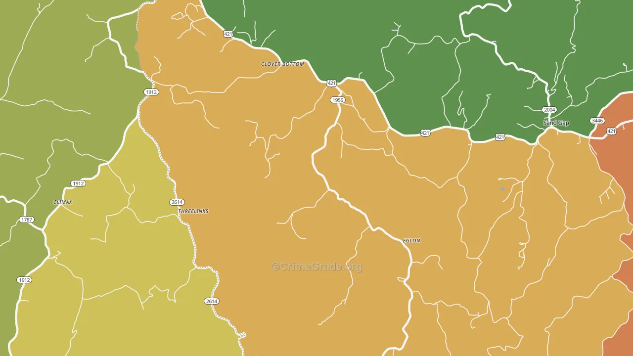 Eglon, KY Map of Murder Rates