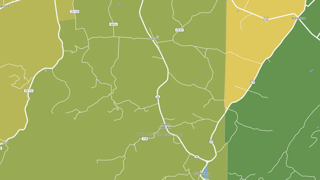 Eglon, WV Map of Murder Rates